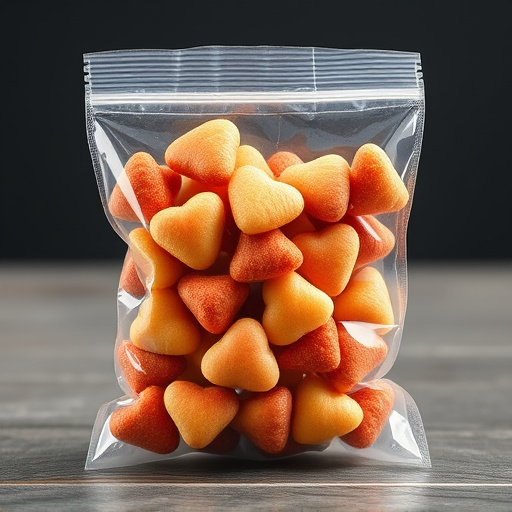 Transparent pouch of sunflower hearts seeds