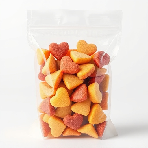 Transparent pouch of sunflower hearts seeds
