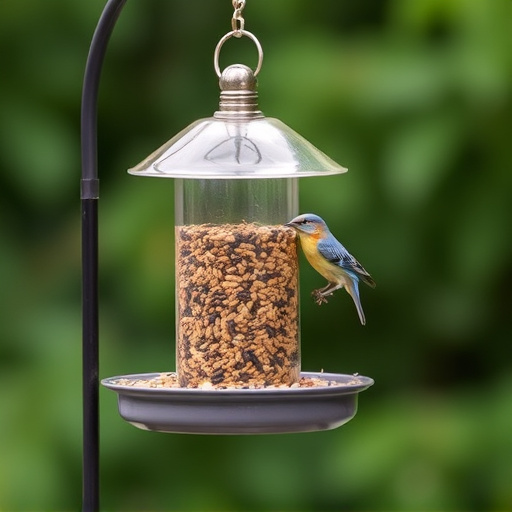 Tray-style feeder catching falling bird seed