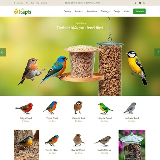 Variety of bird feed on website