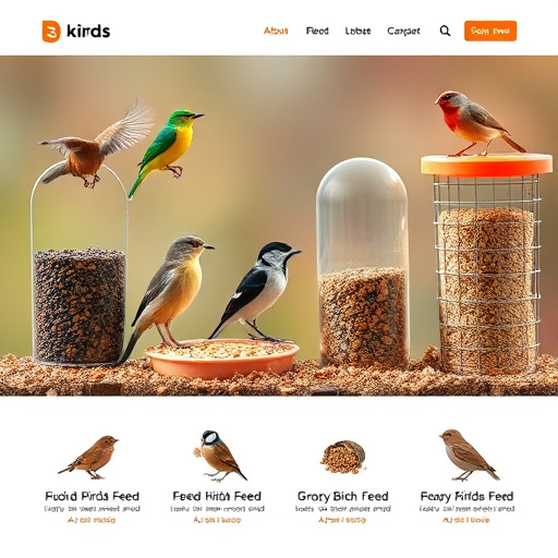 Variety of bird feed on website
