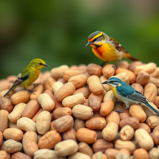 Variety of peanuts for different bird species