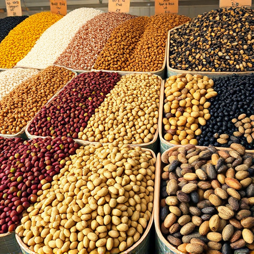 Variety of seeds in bulk display