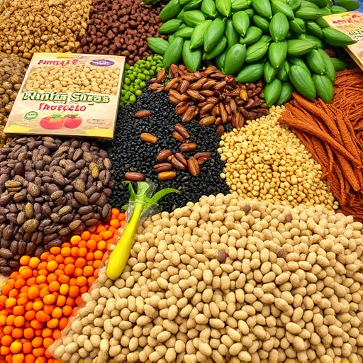 Variety of seeds in bulk display