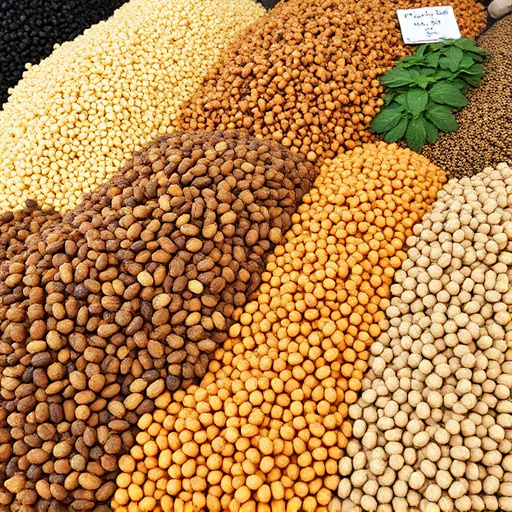 Variety of seeds in bulk display