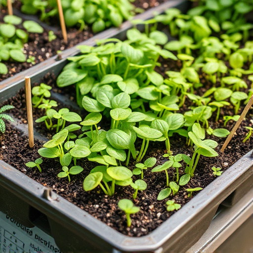 Variety of seeds in garden tray