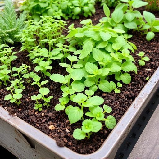 Variety of seeds in garden tray