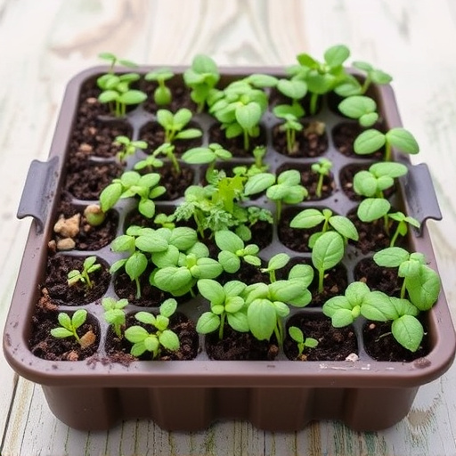 Variety of seeds in garden tray
