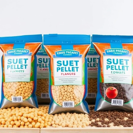 Variety of suet pellet flavours displayed