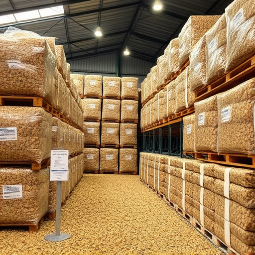 Warehouse full of suet pellet stock