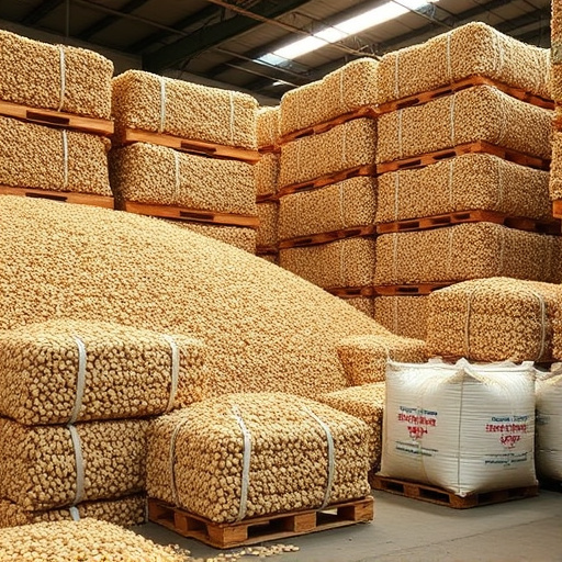 Warehouse full of suet pellet stock