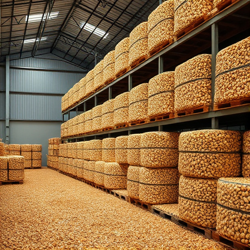 Warehouse full of suet pellet stock