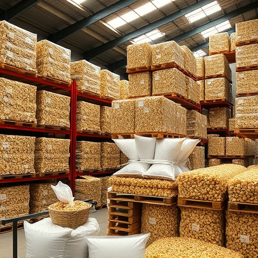 Warehouse full of suet pellet stock