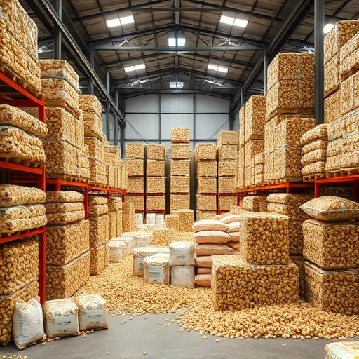 Warehouse full of suet pellet stock