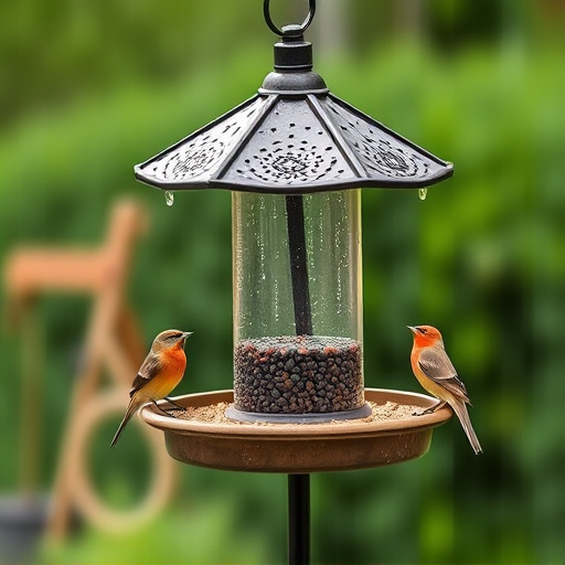 Weatherproof bird feeding station outdoors