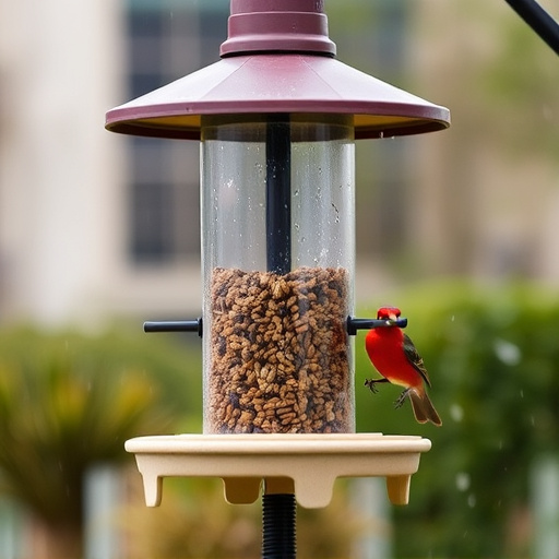 Weatherproof bird feeding station outdoors