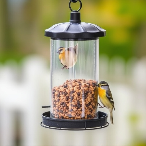 Weatherproof feeder protecting bird seed