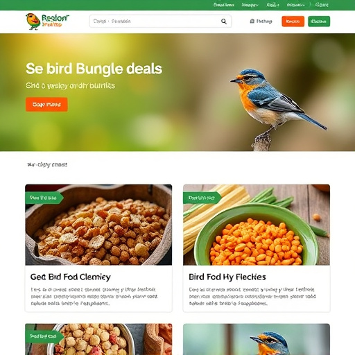 Website showing bird food bundle deals