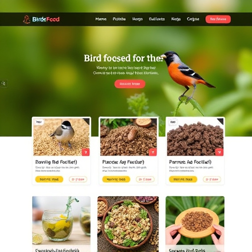 Website showing bird food bundle deals