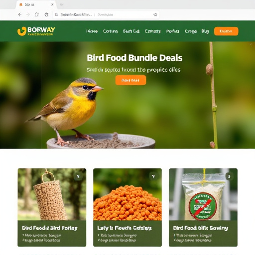Website showing bird food bundle deals