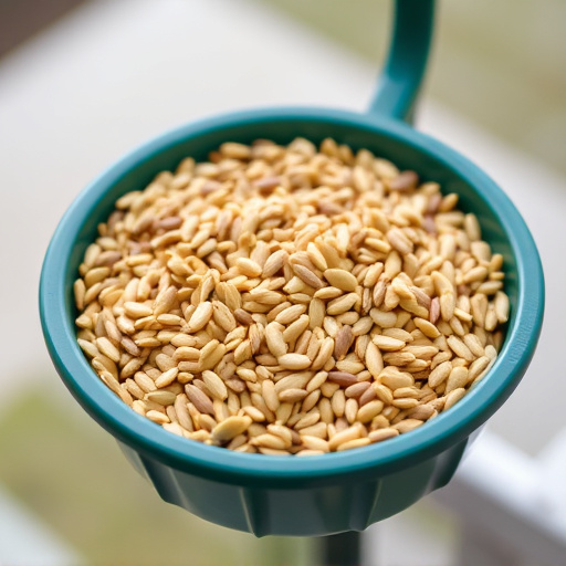 Wheat-free seed blend in feeding tray