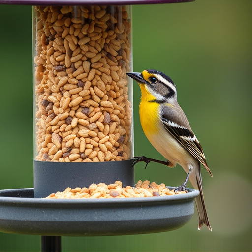 Wheat-free wild bird food in feeder