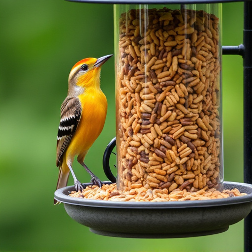 Wheat-free wild bird food in feeder