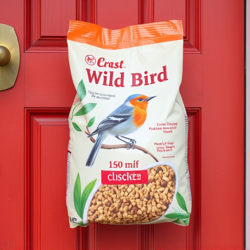 Wild bird food package at front door