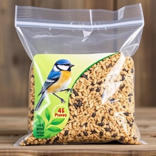 Wild bird seed mix in packaging