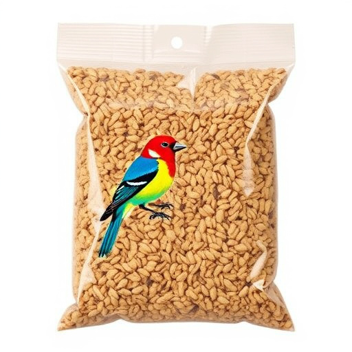 Wild bird seed mix in packaging
