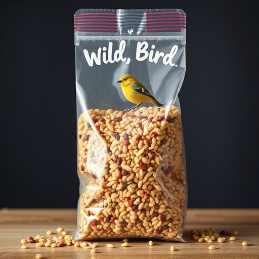 Wild bird seed mix in packaging