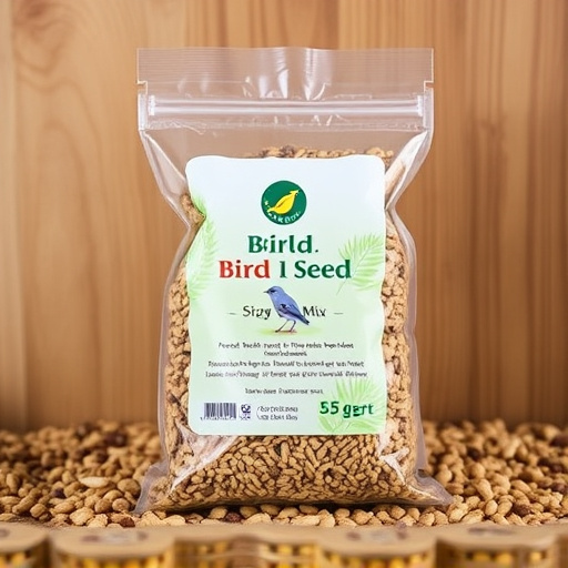 Wild bird seed mix in packaging