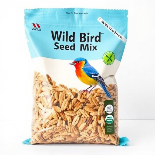 Wild bird seed mix in packaging