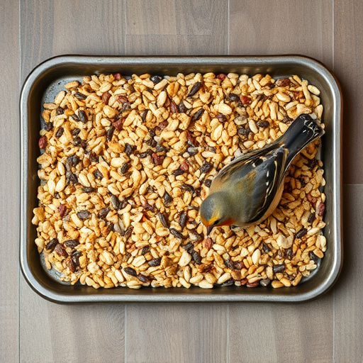 Wild bird seed mix on tray