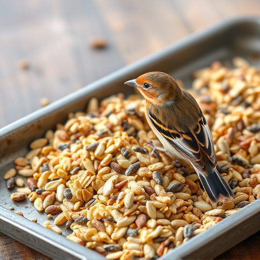 Wild bird seed mix on tray