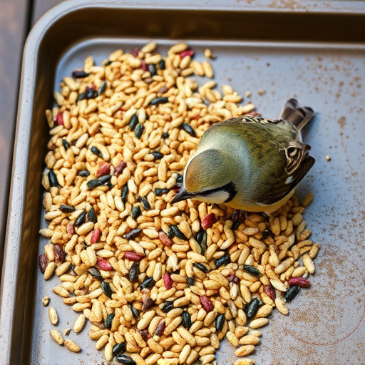 Wild bird seed mix on tray
