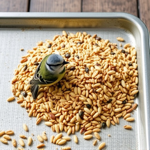 Wild bird seed mix on tray