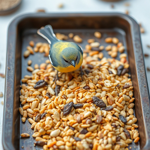 Wild bird seed mix on tray