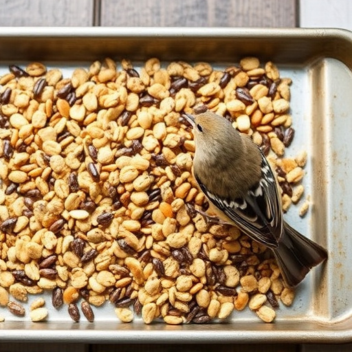 Wild bird seed mix on tray
