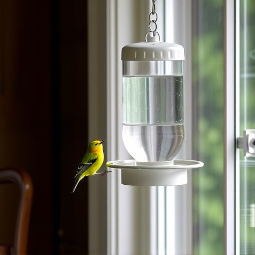 Window feeder attracting garden birds