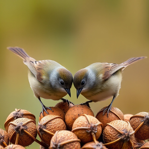 Wrens feeding on fat balls