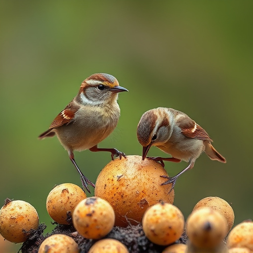 Wrens feeding on fat balls