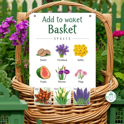 Add-to-basket screen with seed varieties