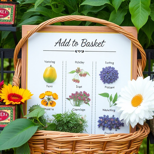 Add-to-basket screen with seed varieties