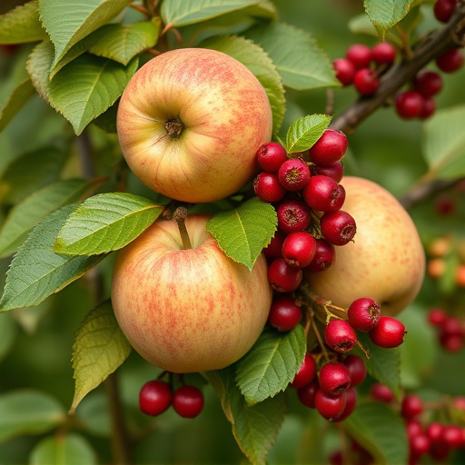 Apples and berries left for birds