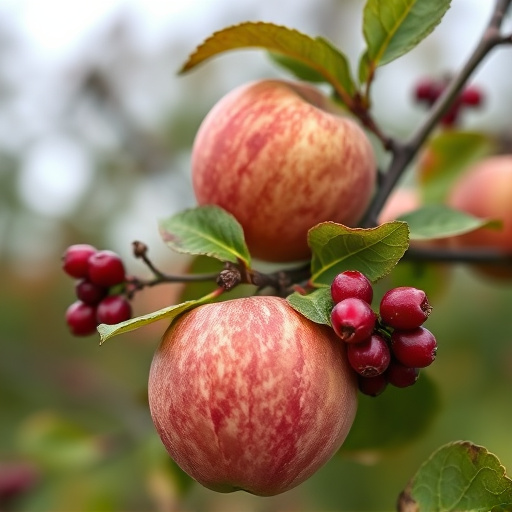 Apples and berries left for birds