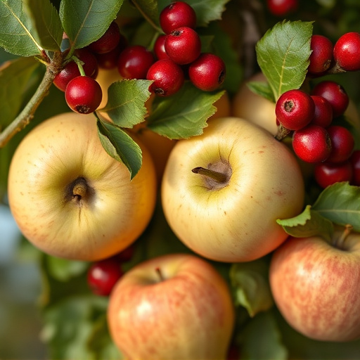 Apples and berries left for birds