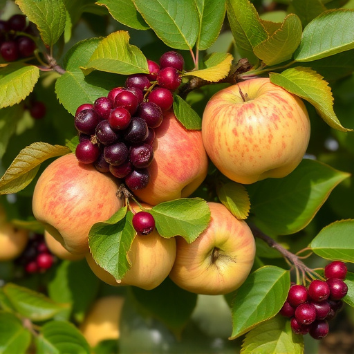 Apples and berries left for birds