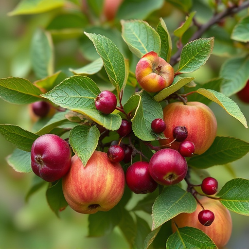 Apples and berries left for birds