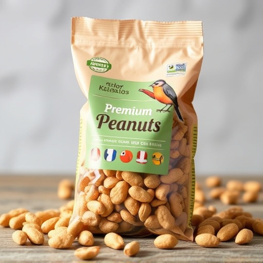 Bag of premium peanuts for wild birds
